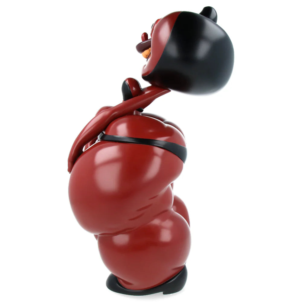 Collectible art toy figurine by David Cooper called Mimi Wobbly in the Red Devil colour, limited to 100 hand-numbered collectible.