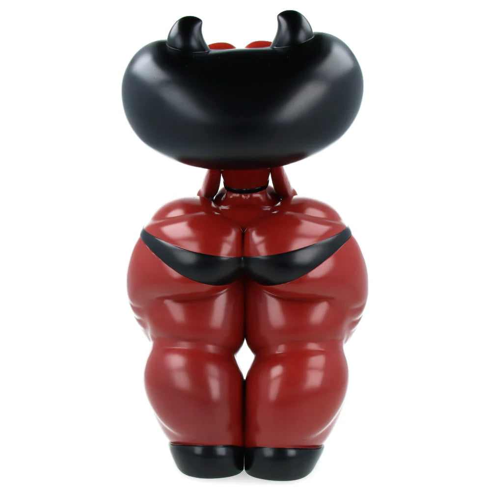 Collectible art toy figurine by David Cooper called Mimi Wobbly in the Red Devil colour, limited to 100 hand-numbered collectible.