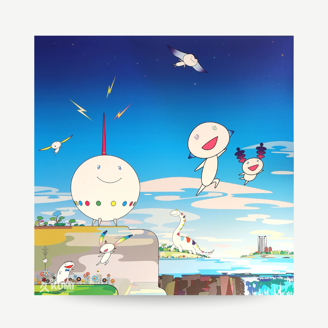 Original Lithograph by Takashi Murakami, Planet 66 Limited Edition of 300 Created in 2007 Hand signed and numbered by Takashi Murakami.