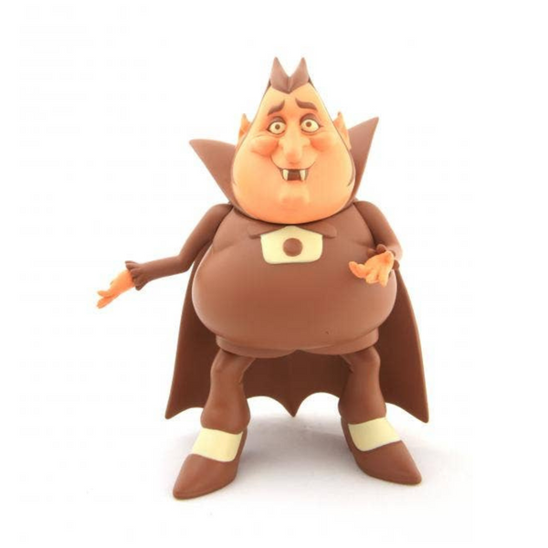 Ron English figure of a character in a brown costume with a white background