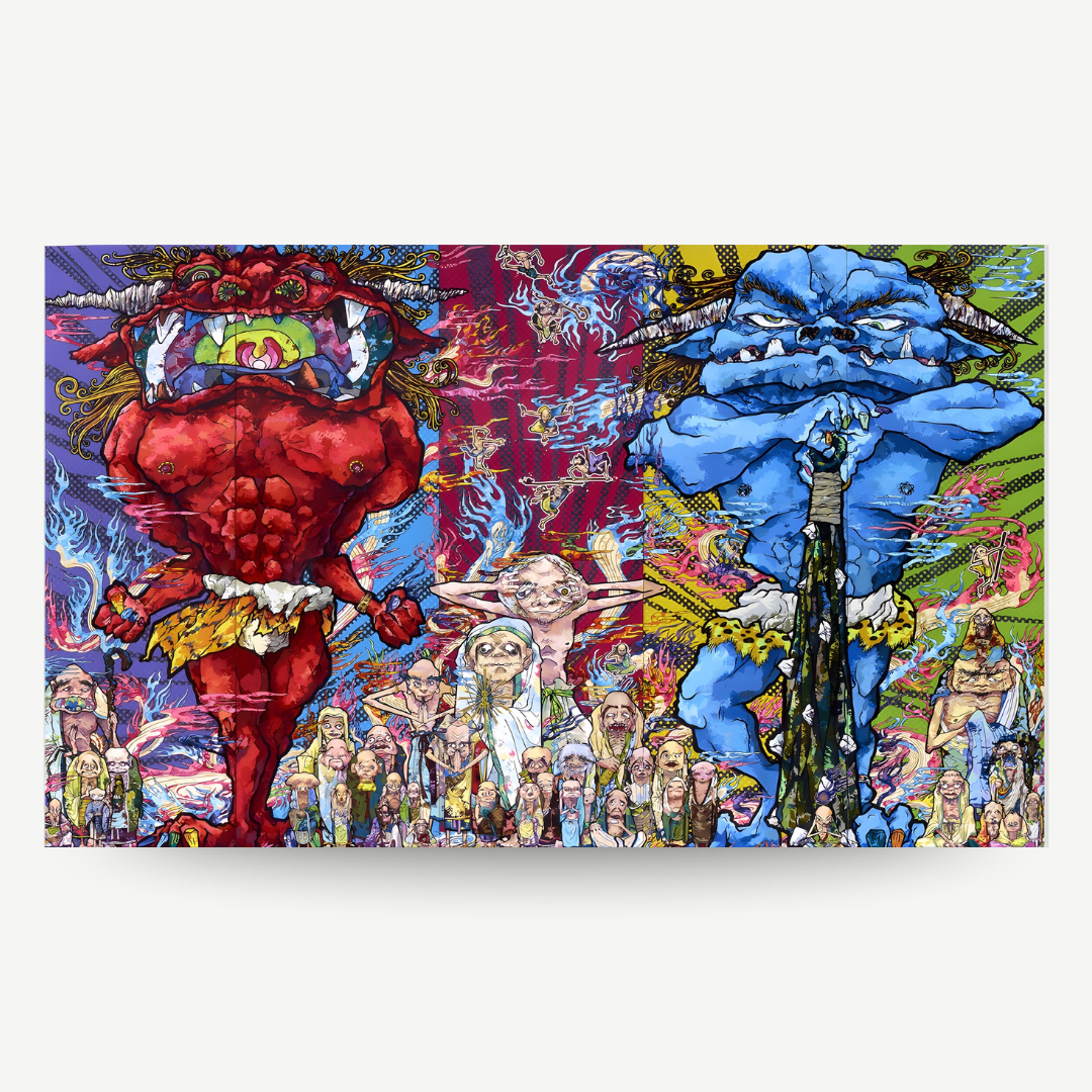 Takashi Murakami - Red Demon And Blue Demon With 48 Arhats