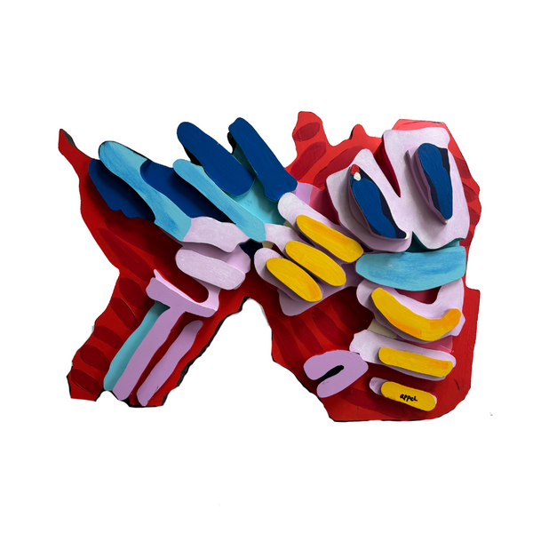 Karel Appel wood sculptured titled see me running, limited edition artwork, hand signed and numbered, collectors item
