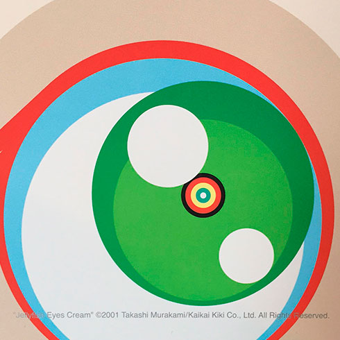 Original signed Takashi Murakami print for sale, authentic limited edition Japanese pop art print with bright colors Jellyfish Eyes