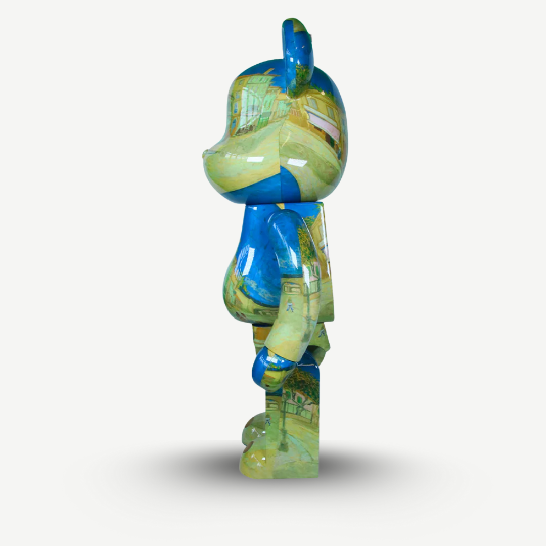 Bearbrick featuring Vincent van Gogh’s The Yellow House artwork – full product view