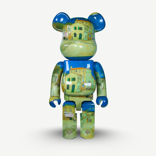 Bearbrick featuring Vincent van Gogh’s The Yellow House artwork – full product view