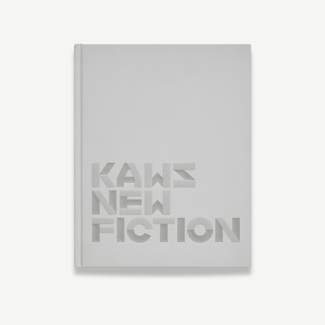 KAWS: New Fiction hardcover exhibition catalogue, documenting KAWS’s 2022 Serpentine exhibition with paintings, sculptures, installations, and augmented-reality works.