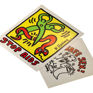 Keith Haring - Stop AIDS & Safe Sex Stickers