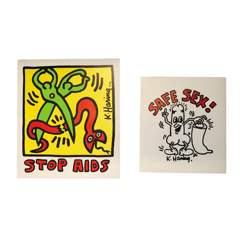 Keith Haring - Stop AIDS & Safe Sex Stickers