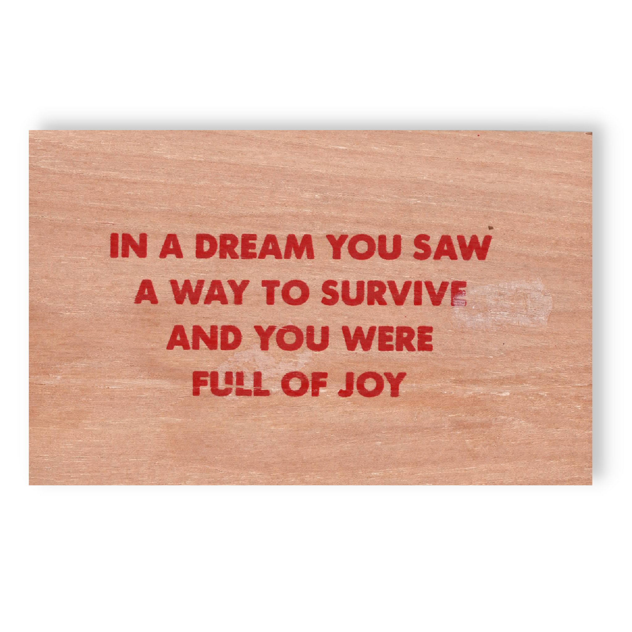 Jenny Holzer - Truism [In A Dream You Saw a Way To Survive And You Were Full Of Joy]