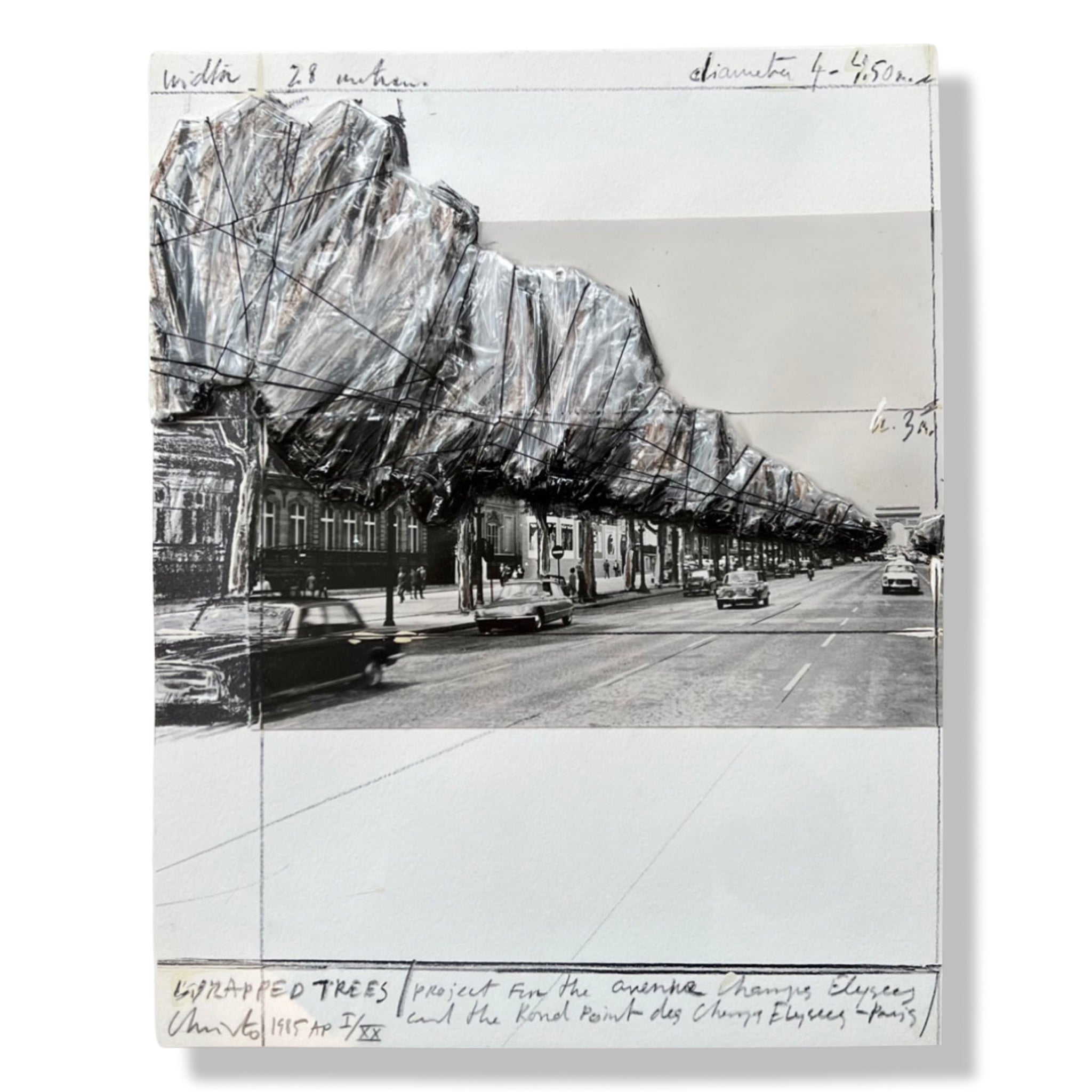 Christo and Jeanne-Claude - Wrapped Trees, Project for the Avenue des Champs-Elysées, Paris