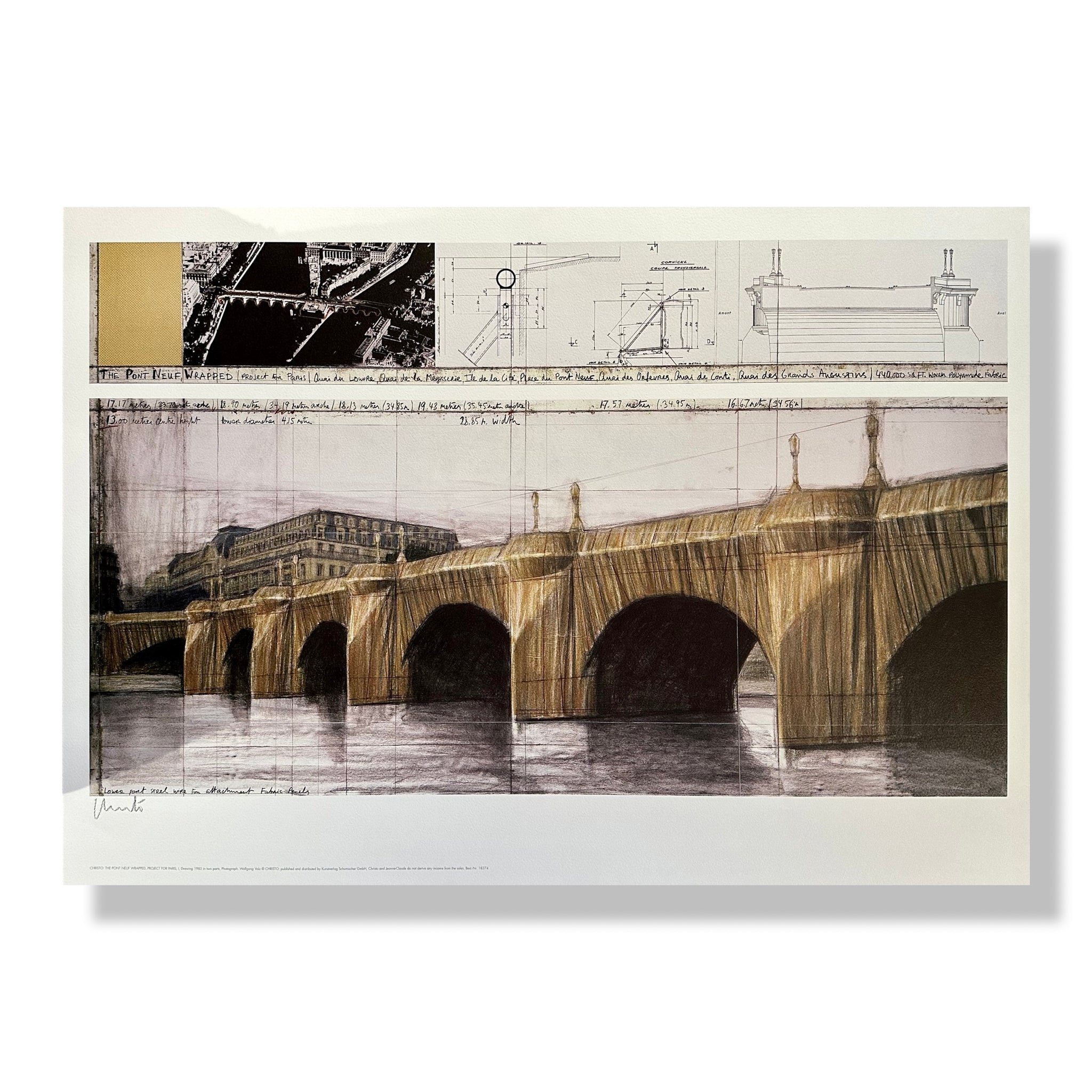 Christo - The Pont Neuf Wrapped - Project for Paris / poster (SIGNED)